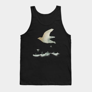 Spirit Of Christ Birds Flying Over Trees Watercolor Tank Top